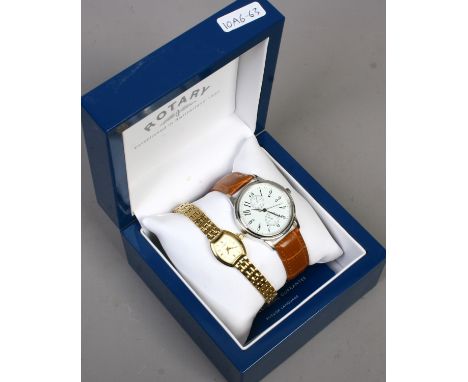 A ladies cased manual Rotary wristwatch along with a gents manual wristwatch.