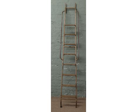 A vintage H. C . Slingsby warehouse ladder. Includes VAT on hammer.