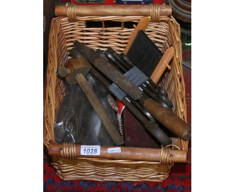 A basket of tools to include mainly spanners.