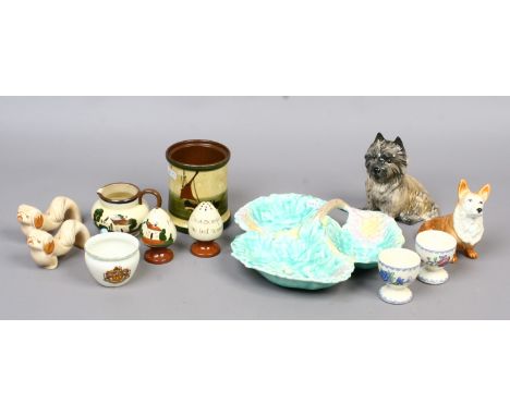A group of collectable ceramics including Torquay wares, Sylvac, Goss crested ware, Masons etc.