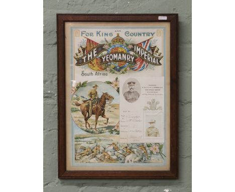 The Yeomanry Imperial South Africa print in oak frame.