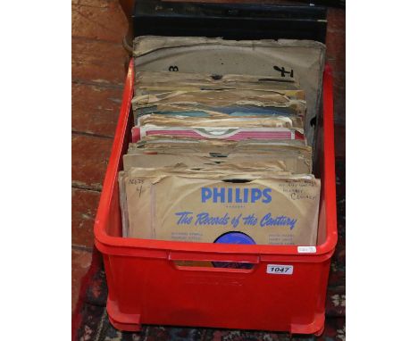 A box of 78 records on various labels including Decca, HMV, Columbia etc.