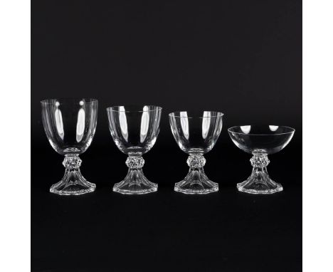 Val Saint Lambert, Model Yale, 43 crystal glasses.&nbsp;11 water glasses - 14&nbsp;cm9 red wine glasses - 13&nbsp;cm12 white 