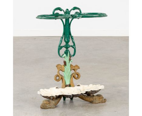An antique umbrella stand, patinated cast-iron.First half of the 20th century.&nbsp;Dimensions: (L:19 x W:47 x H:62 cm)