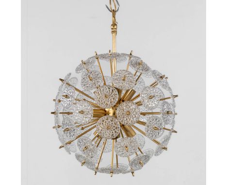 Val Saint Lambert, a mid-century 'Sputnik' ceiling lamp. Glass and gilt metal.&nbsp;Condition report: - Some light wear/oxida
