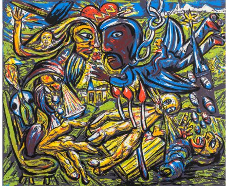 Fred BERVOETS (1942) 'Untitled' a lithograph, 5/99.Signed lower right.&nbsp;Dimensions: (W:57 x H:48 cm)