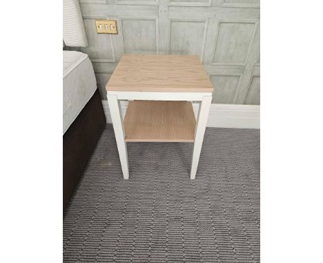 A Pair Of Side Tables A Stylish And Modern Gardenia White Painted Side Table With Undershelf, The Top And Shelf In A Limed Wa