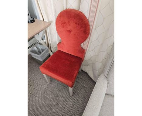 A Pair Of Chairs A Take On The Classic Spoonback Chair Features  A Hardwood Frame Upholstered In A Contract Wine Red Fabric T