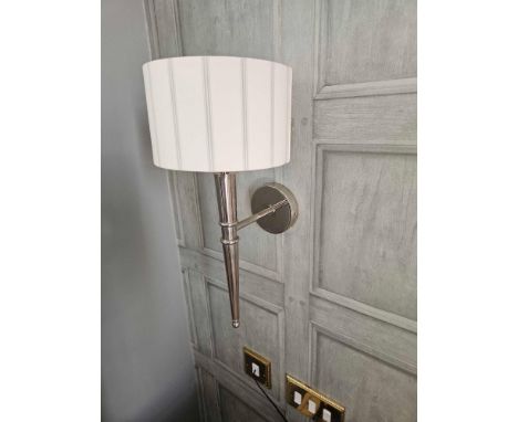 A Pair Of Heathfield &amp; Co Henley Nickel Wall Light With Shade  (Loc: Room 117)