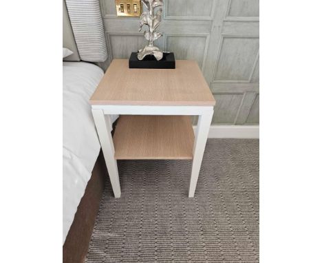 A Pair Of Side Tables A Stylish And Modern Gardenia White Painted Side Table With Undershelf, The Top And Shelf In A Limed Wa