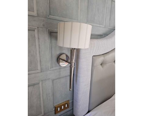 A Pair Of Heathfield &amp; Co Henley Nickel Wall Light With Shade  (Loc: Room 136)