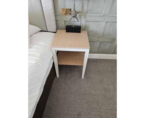 A Pair Of Side Tables A Stylish And Modern Gardenia White Painted Side Table With Undershelf, The Top And Shelf In A Limed Wa