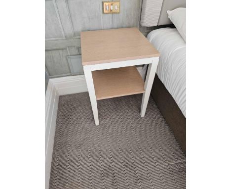 A Pair Of Side Tables A Stylish And Modern Gardenia White Painted Side Table With Undershelf, The Top And Shelf In A Limed Wa