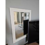 Rectangular Mirror A Bright White Gloss Finish On A Clean, Contemporary, Classic Design, With A