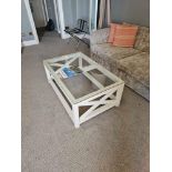 Coffee Table Designed With Tempered Glass Top That Is Scratch-Resistant And Durable, The Cross
