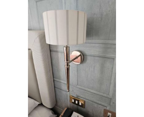 A Pair Of Heathfield &amp; Co Henley Nickel Wall Light With Shade  (Loc: Room 116)