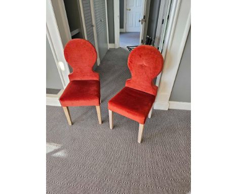 A Pair Of Chairs A Take On The Classic Spoonback Chair Features  A Hardwood Frame Upholstered In A Contract Wine Red Fabric T