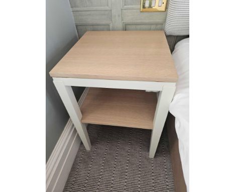 Side Table A Stylish And Modern Gardenia White Painted Side Table With Undershelf, The Top And Shelf In A Limed Wash Oak Fini