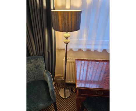  Dar Lighting Hewitt Floor Lamp Silver Mosaic Complete With Shade Model No HEW4939 150cm Tall   (Loc: Room 137)