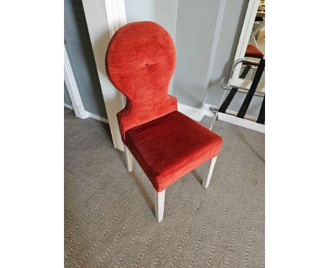 A Pair Of Chairs A Take On The Classic Spoonback Chair Features  A Hardwood Frame Upholstered In A Contract Wine Red Fabric T