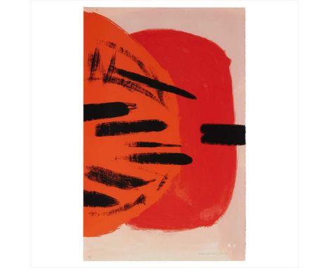 § WILHELMINA BARNS-GRAHAM C.B.E. (SCOTTISH 1912-2004) ORANGE AND RED ON PINK - 1960-91Screenprint, 17/70, signed and numbered