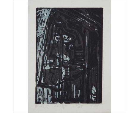 § MAX KAUS (GERMAN 1891-1977) ERINNYE (FURY) - 1964Woodcut on japan paper, 22/25, 2nd state, signed, dated, titled and number