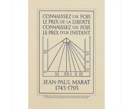 § IAN HAMILTON FINLAY (SCOTTISH 1925-2006) PROPOSAL FOR A SUNDIAL TO BE PLACED ON MARAT'S HOUSE INLithograph, with Eric Marla