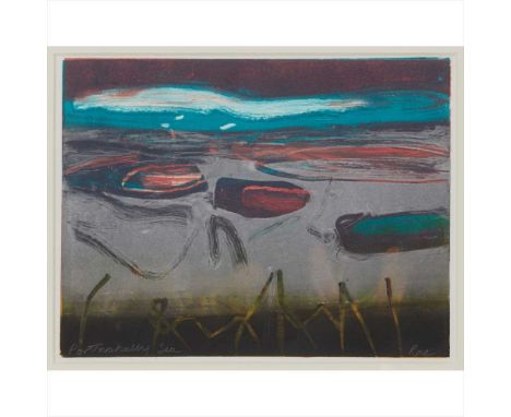 § BARBARA RAE R.A., R.S.A., R.S.W. (SCOTTISH B.1943) PORTNAHALLY SEA -2002Monotype, signed and titled in pencil (Dimensions: 