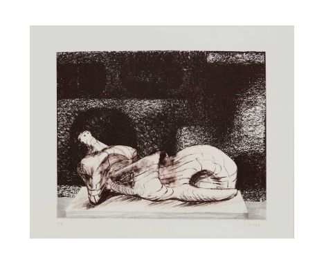 § HENRY MOORE O.M., C.H (BRITISH 1898-1986) RECLINING FIGURE ARCHITECTURAL BACKGROUND IIILithograph, 1977, S/P, signed and ed