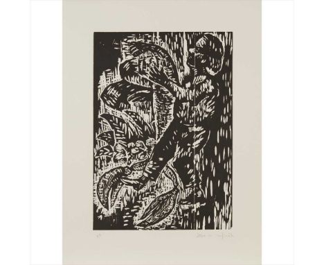 § STEVEN CAMPBELL (SCOTTISH 1953-2007) LOBSTER (FROM THE SCOTTISH BESTIARY PORTFOLIO)Woodcut, P/P, signed and editioned in pe