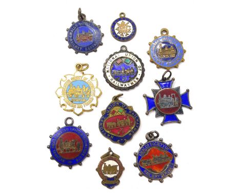 Various railway related enamel badges, or various associations etc.