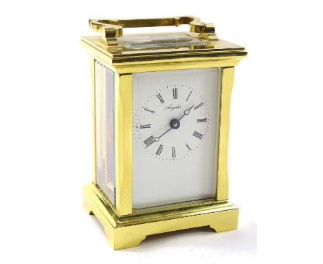 An Angelus brass carriage clock, with French style case, 15cm high.