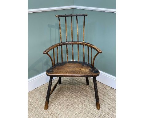 EARLY 19TH CENTURY WELSH STICK BACK CHAIR on splayed legs and with two-tier backDimensions: 94cms high x 15cms wideProvenance