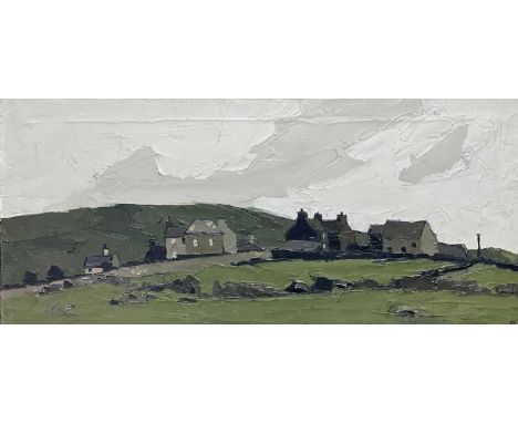 ‡SIR KYFFIN WILLIAMS RA oil on canvas - Welsh village and landscape, signed with initialsDimensions: 49 x 110cmsProvenance:pr