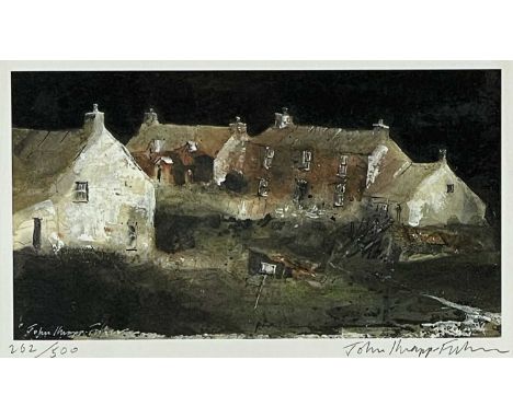 ‡ JOHN KNAPP-FISHER limited edition (262/500) colour print - entitled verso 'Cottages, Abereiddy', signed fully in pencilDime