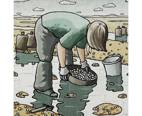 ALAN WILLIAMS acrylic on panel - entitled verso 'Cockle Picker', signedDimensions: 44 x 44cms Provenance:consigned via our Ca