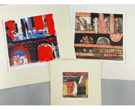 ‡ GEORGE LITTLE two collagraphs and an artist's proof lithograph - (1) limited edition (2/6) collagraph print, titled to marg