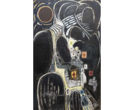 ‡ ERNEST ZOBOLE oil on board - entitled verso 'Valley in the Night'Dimensions: 121 x 75cmsProvenance:private collection Cardi