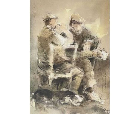‡ WILLIAM SELWYN limited edition (227/500) colour print - two seated figures and sheepdog, signed fully in pencilDimensions: 
