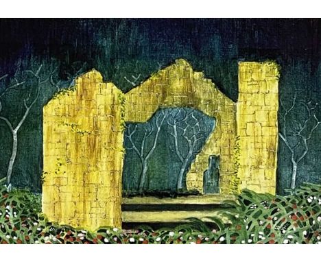 ‡ STAN ROSENTHAL colour print - entitled verso 'Grove Colliery Ruins'Dimensions: 20 x 28cmsProvenance:private collection Card