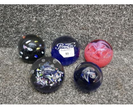 3 caithness seconds art glass paperweights