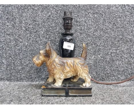 Art deco table light in the form of a scottie dog on a pair of books