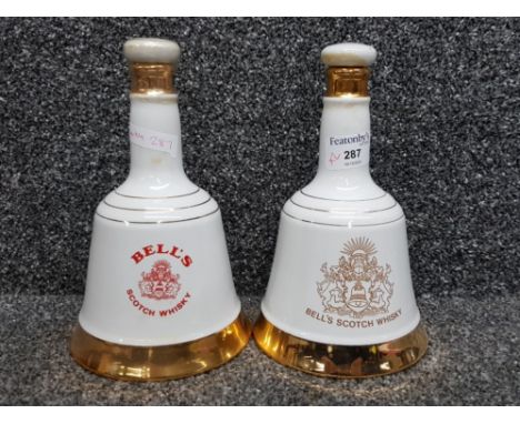 2 commemorative Bells scotch whisky decanters - commemorating the birth of prince Henry of Wales 15th September 1984 &amp; pr