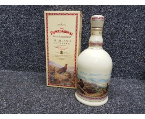 Limited edition 70cl highland decanter of the Famous Grouse Scotch Whisky, unopened in original box