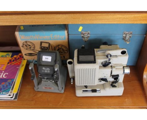 A Minette viewer editor together with a projector in carrying case