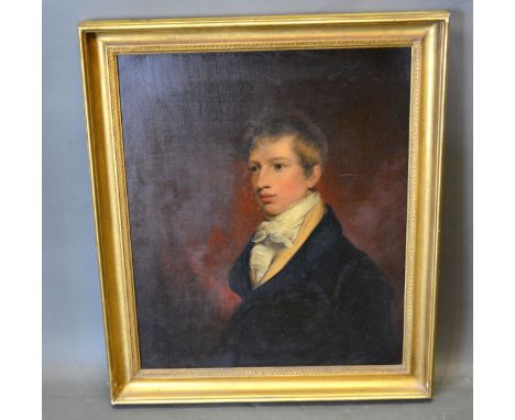 Early 19th Century English School 'Half Length Portrait Of A Gentleman Wearing Period Dress' oil on canvas, 74 x 60 cms 