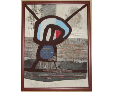 R Novak, an abstract, oil, signed and dated 79, 42.5 x 32 cm