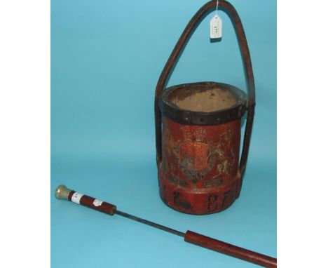 A sword stick, and a leather shot bucket (2)  Condition report Report by NG

Shot bucket approx. 24 cm high excluding handle 