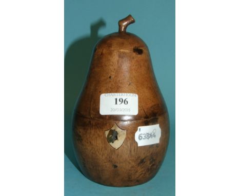 A tea caddy, in the form of a pear, 17.5 cm high