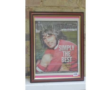 Framed rare Manchester Evening news, reporting the death of George Best, only paper to report on the same day, 1st and 2nd ed